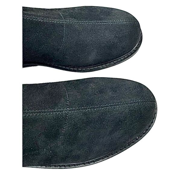 Chocolat Blu Boots Womens 7 M Black Suede Leather Heeled Zip Ankle Booties - Picture 4 of 8